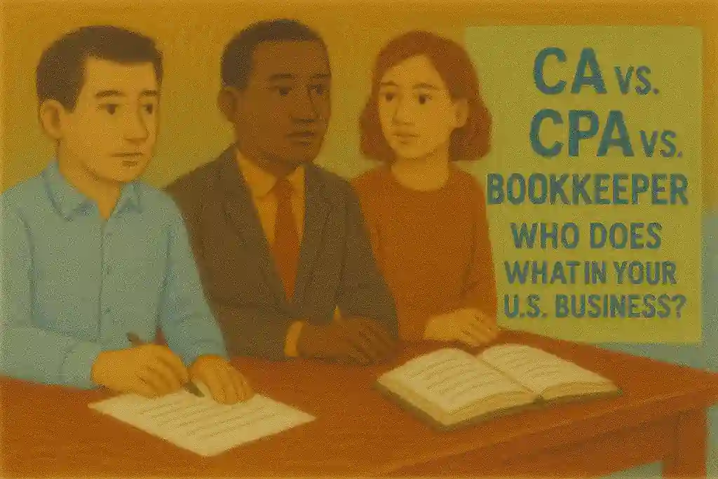 CA vs CPA vs Bookkeeper illustration
