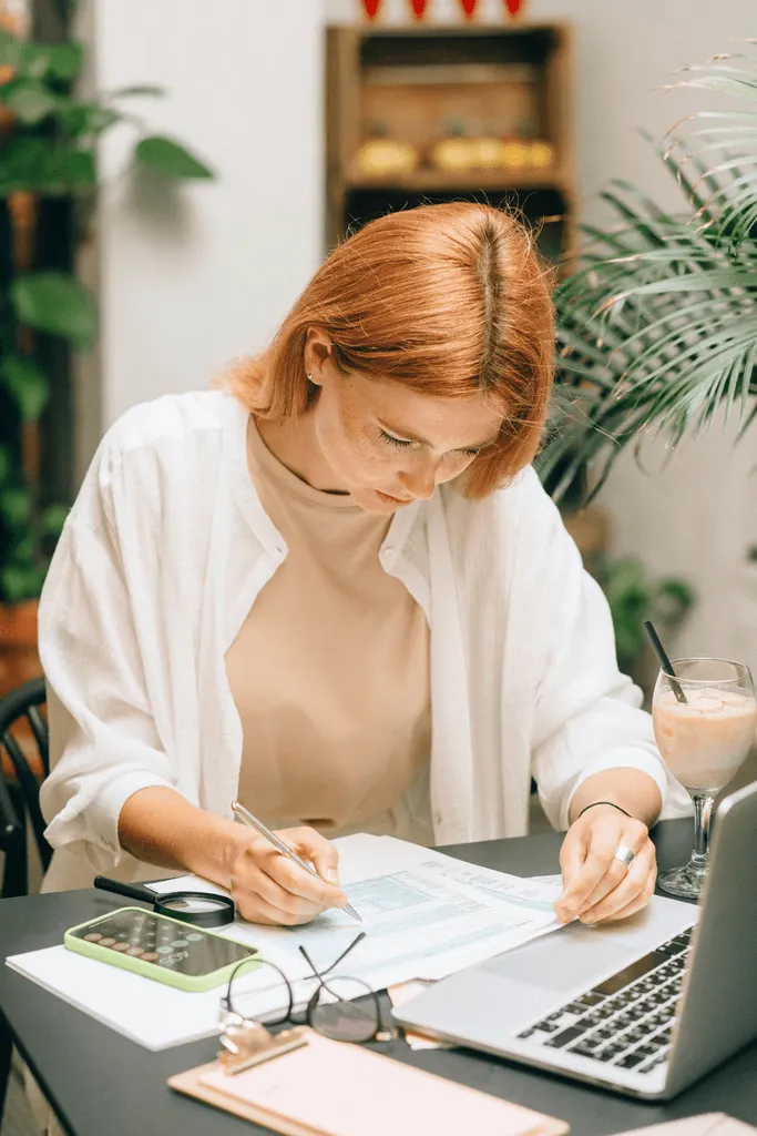 US client reviewing financial documents