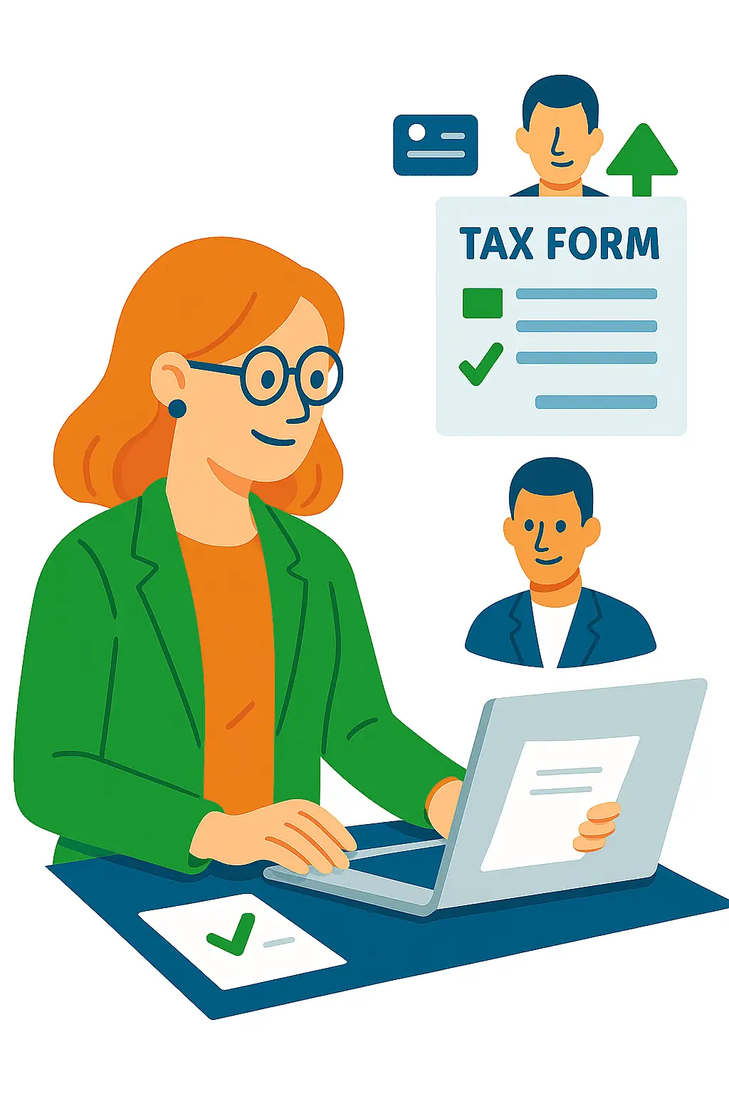 U.S. business tax form filing illustration